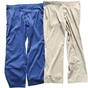 Men's Nike Dri-Fit Performance Golf Pants 40 x 32 Blue Khaki Athletic Lot of 2
